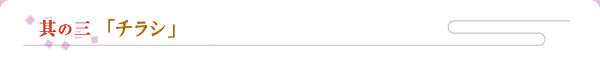 其の三 「チラシ」