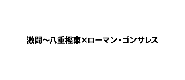 激闘～八重樫東×ローマン・ゴンサレス