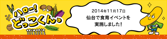 ハロー！どっこくん。　2014年11月17日　仙台で食育イベントを実施しました！