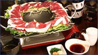 エゾ鹿肉と野菜のしゃぶしゃぶ