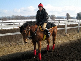 馬をおりても、この日はしばらくこんな顔をしていました。 馬をおりても、この日はしばらくこんな顔をしていました。