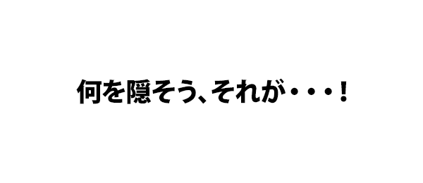 何を隠そう、それが・・・！