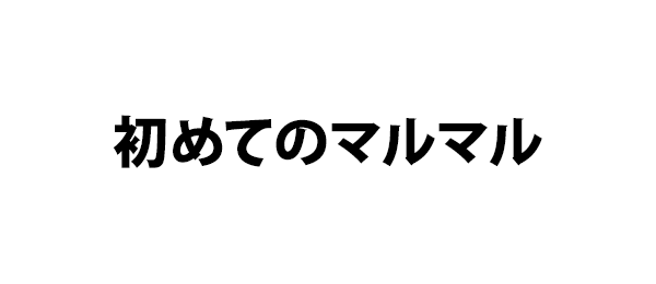 初めてのマルマル