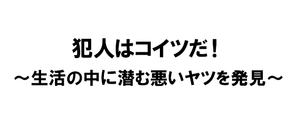 犯人はコイツだ！～生活の中に潜む悪いヤツを発見～