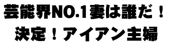 芸能人NO.1妻は誰だ！　決定！アイアン主婦