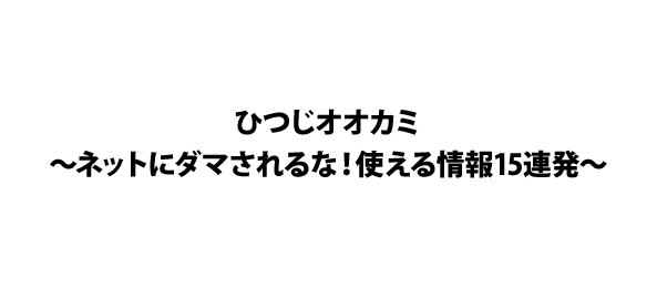 ひつじオオカミ～ネットにダマされるな！使える情報15連発～