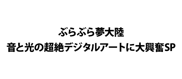 ぶらぶら夢大陸音と光の超絶デジタルアートに大興奮SP