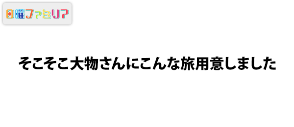 そこそこ大物さんにこんな旅用意しました