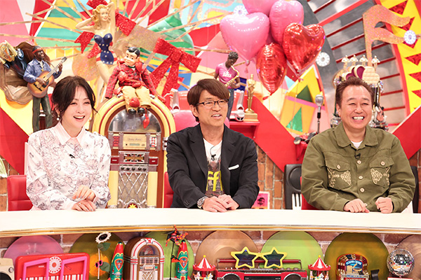 左から)斉藤由貴、さまぁ~ず(大竹一樹、三村マサカズ)