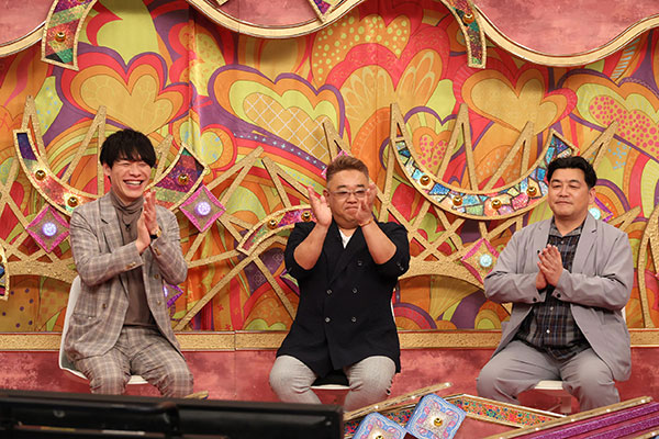 左から）川島明（麒麟）、サンドウィッチマン（伊達みきお、富澤たけし）