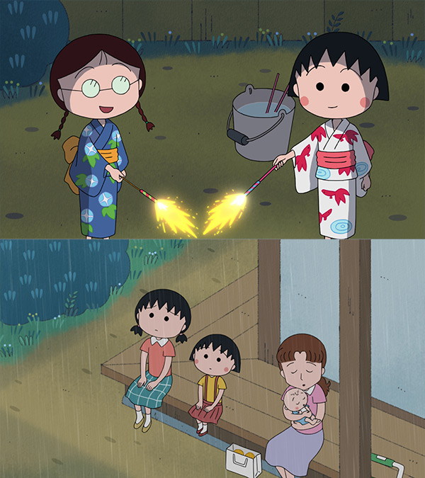 ちびまる子ちゃん【残り物の花火を楽しむ／夕立を待ちながら】