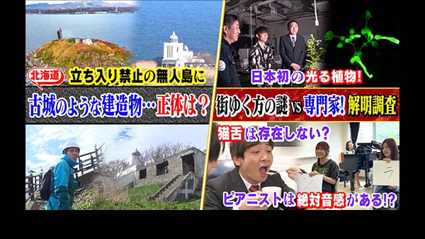 世界の何だコレ！？ミステリーSP▼街ゆく方の謎調査／北海道の無人島に謎の建造物