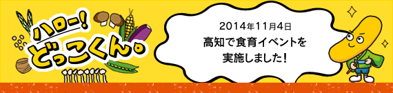 ハロー！どっこくん。　2014年11月4日　高知で食育イベントを実施しました！