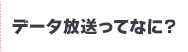 データ放送ってなに？