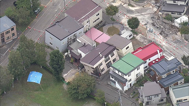 被災直後に液状化被害が出た札幌市清田区里塚地区