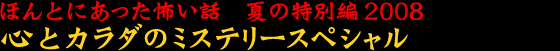 ほんとにあった怖い話　夏の特別編２００8　心とカラダのミステリーツアースペシャル