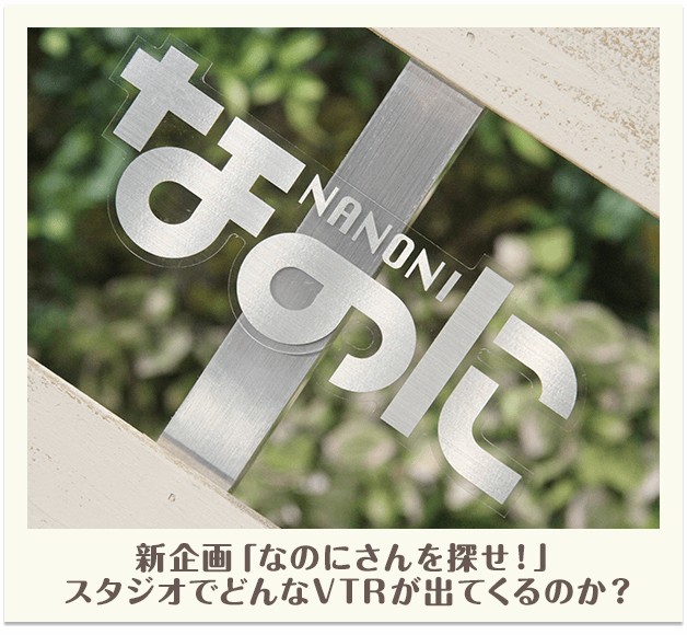 新企画「なのにさんを探せ！」スタジオでどんなVTRが出てくるのか？