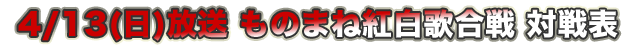 4/13(日)放送対戦表