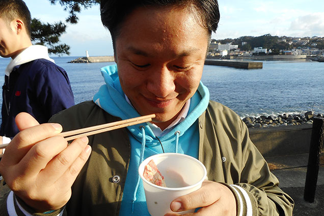 特別に用意して頂いたキンメみそ汁物足りなそうな川島さん