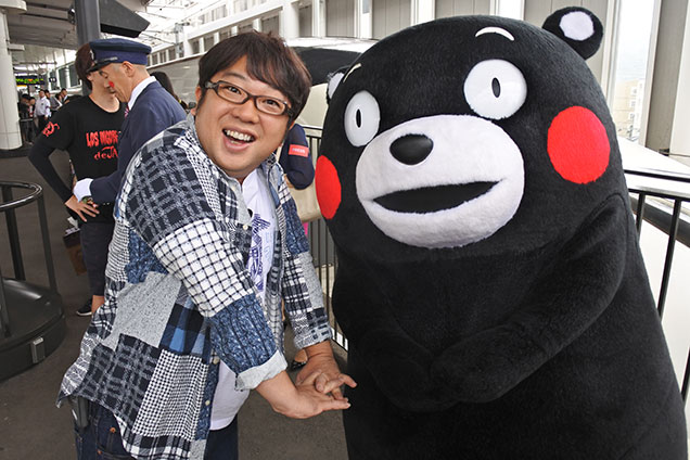 くまモンが駅まで来てくれました！キャッイ〜ン！