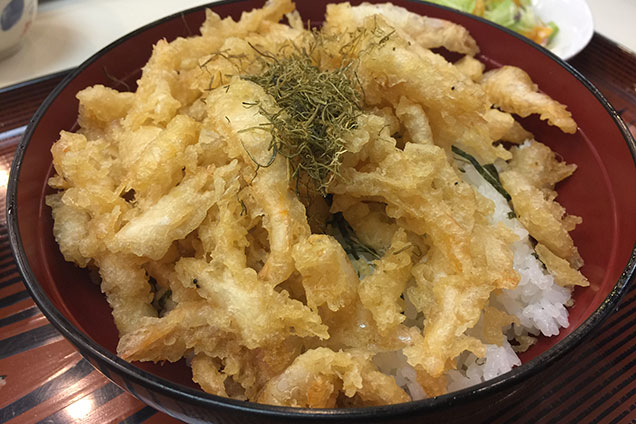 室堂のレストランで腹ごしらえ！ 白海老のから揚げ丼！