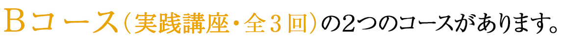 Bコース（実践講座・全3回）の２つのコースがあります。