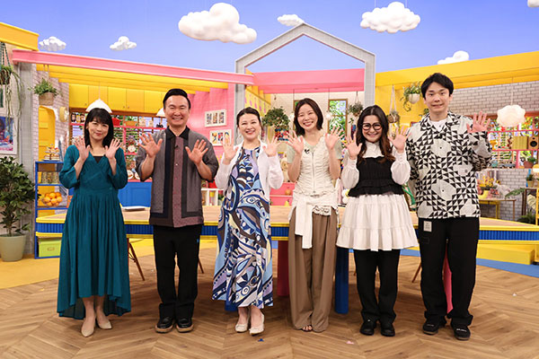 左から）生野陽子（フジテレビアナウンサー）、山内健司（かまいたち）、島崎和歌子、朝日奈央、ギャル曽根、濱家隆一（かまいたち）
