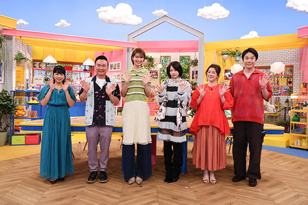 左から）生野陽子（フジテレビアナウンサー）、山内健司（かまいたち）、木村沙織、あの、野々村友紀子、濱家隆一（かまいたち）