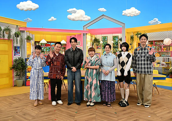 左から）生野陽子（フジテレビアナウンサー）、山内健司（かまいたち）、ディーン・フジオカ、柳原可奈子、野々村友紀子、あの、濱家隆一（かまいたち）