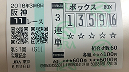 みんなのKEIBA みんなの３連単５頭BOX予想 宝塚記念 馬券画像