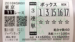 みんなのKEIBA みんなの３連単５頭BOX予想 馬券画像