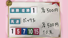 みんなのKEIBA みんなの夢馬券 細江純子 馬券画像