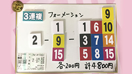 みんなのKEIBA みんなの夢馬券 曽田麻衣子 馬券画像