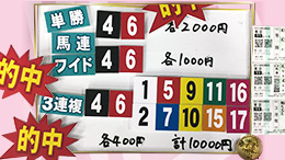 みんなのKEIBA みんなの夢馬券 細江純子 馬券画像