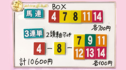 みんなのKEIBA みんなの夢馬券 細江純子 馬券画像