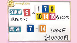 みんなのKEIBA みんなの夢馬券 細江純子 馬券画像