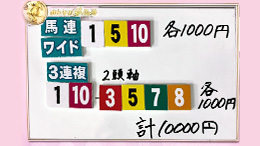 みんなのKEIBA みんなの夢馬券 細江純子 馬券画像