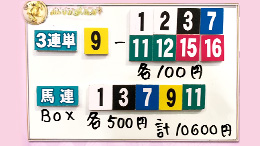 みんなのKEIBA みんなの夢馬券 細江純子 馬券画像