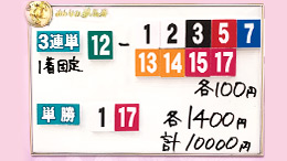 みんなのKEIBA みんなの夢馬券 細江純子 馬券画像