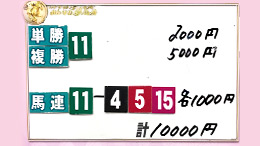 みんなのKEIBA みんなの夢馬券 細江純子 馬券画像