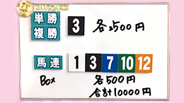 みんなのKEIBA みんなの夢馬券 細江純子 馬券画像