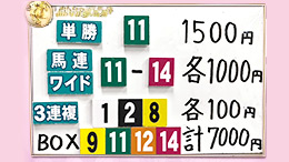 みんなのKEIBA みんなの夢馬券 細江純子 馬券画像