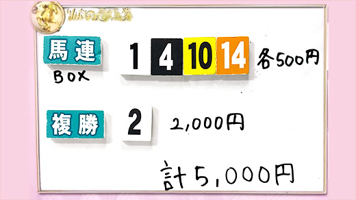 みんなのKEIBA みんなの夢馬券 細江純子 馬券画像