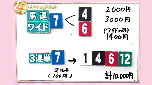 みんなのKEIBA みんなの夢馬券 細江純子 馬券画像