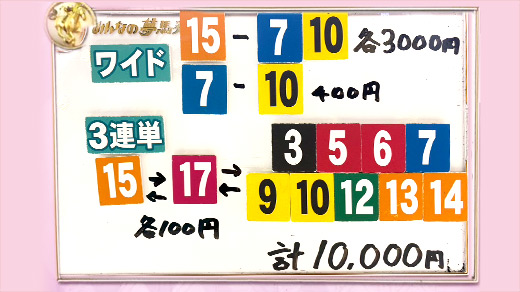 みんなのKEIBA みんなの夢馬券 細江純子 馬券画像