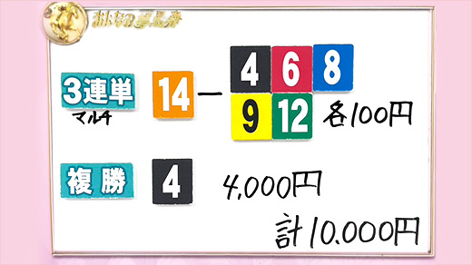 みんなのKEIBA みんなの夢馬券 細江純子 馬券画像