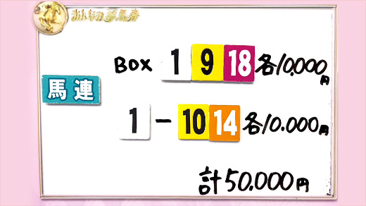 みんなのKEIBA みんなの夢馬券 小木博明 馬券画像