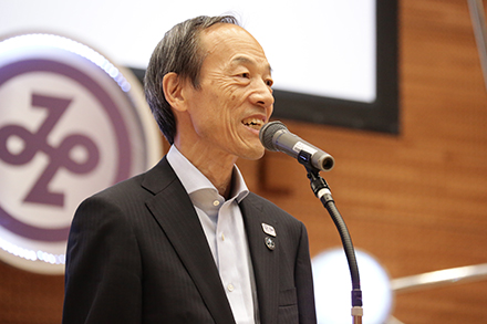 港区長武井雅昭さんの挨拶でイベントスタート